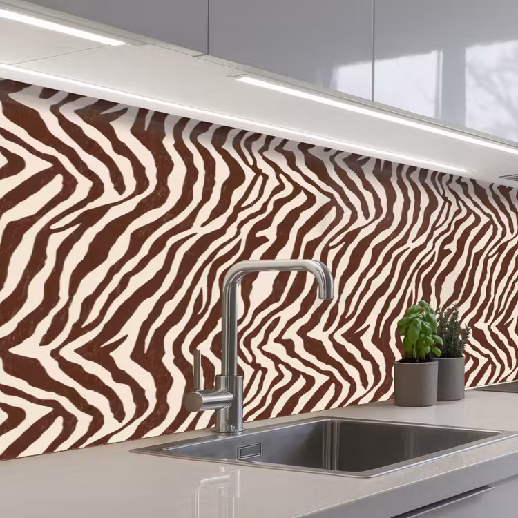 Keuken achterwand - Zebra - Patroon - Zwart - Wit — 2