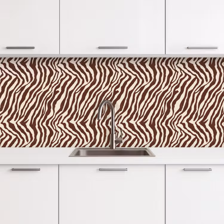 Keuken achterwand - Zebra - Patroon - Zwart - Wit — 4