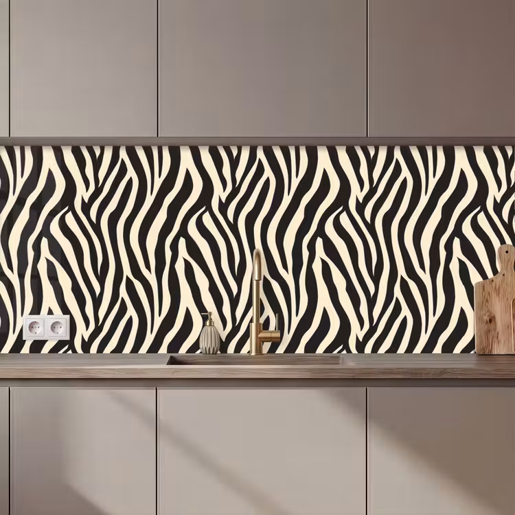 Keuken achterwand - Zebra - Print - Klassiek - Zwart — 1