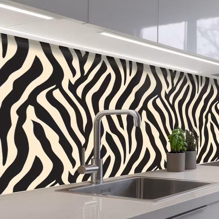 Keuken achterwand - Zebra - Print - Klassiek - Zwart — 2