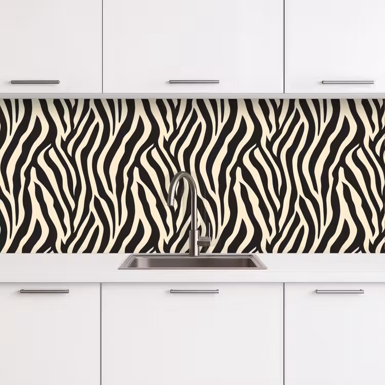 Keuken achterwand - Zebra - Print - Klassiek - Zwart — 4