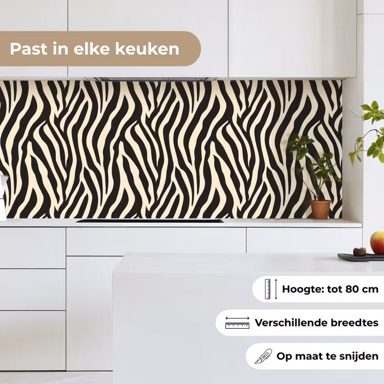 Keuken achterwand - Zebra - Print - Klassiek - Zwart — 7