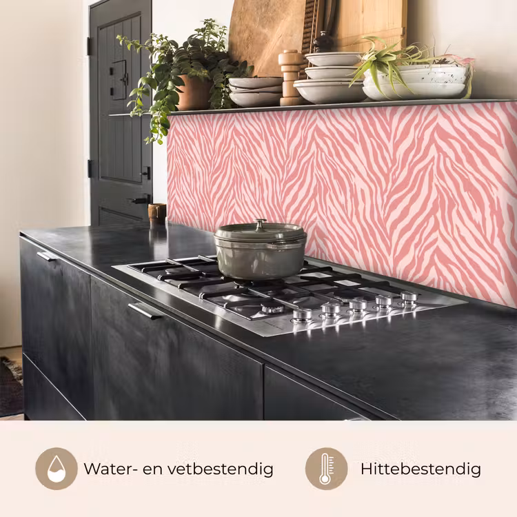 Keuken achterwand - Zebra - Print - Roze — 5