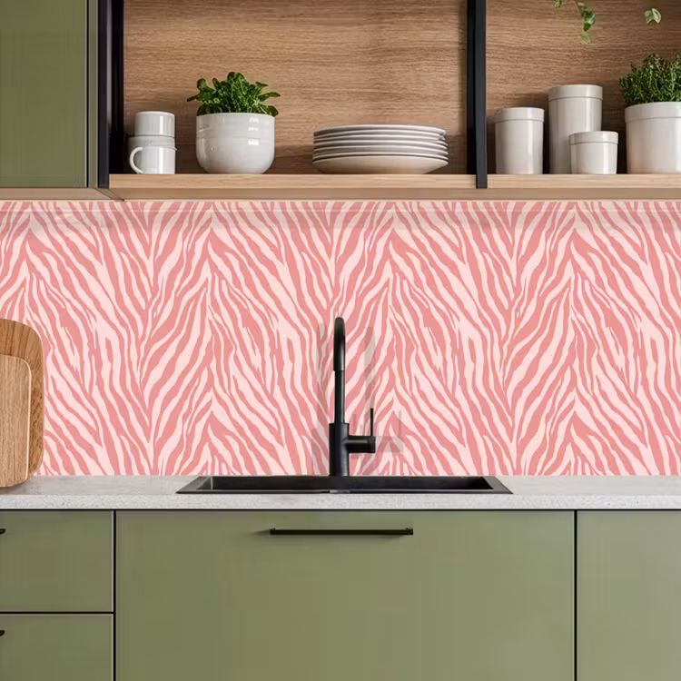 Keuken achterwand - Zebra - Print - Roze — 8