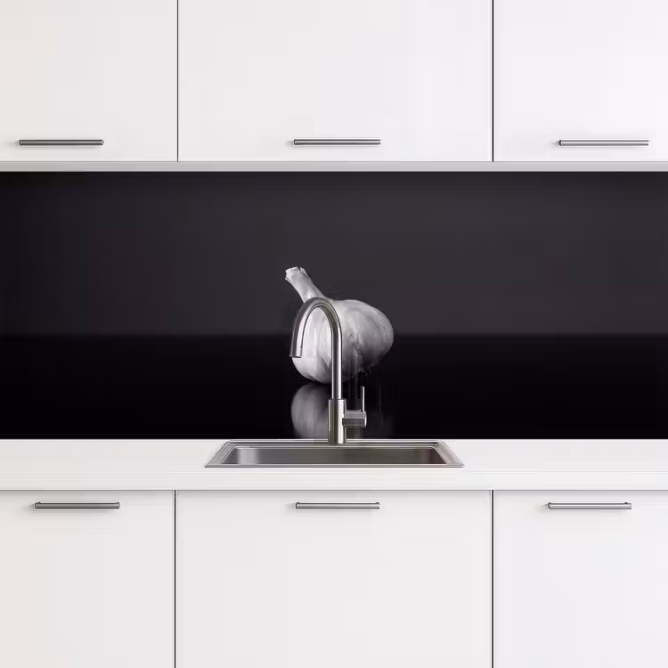 Keuken achterwand - Knoflook - Zwart - Wit — 4