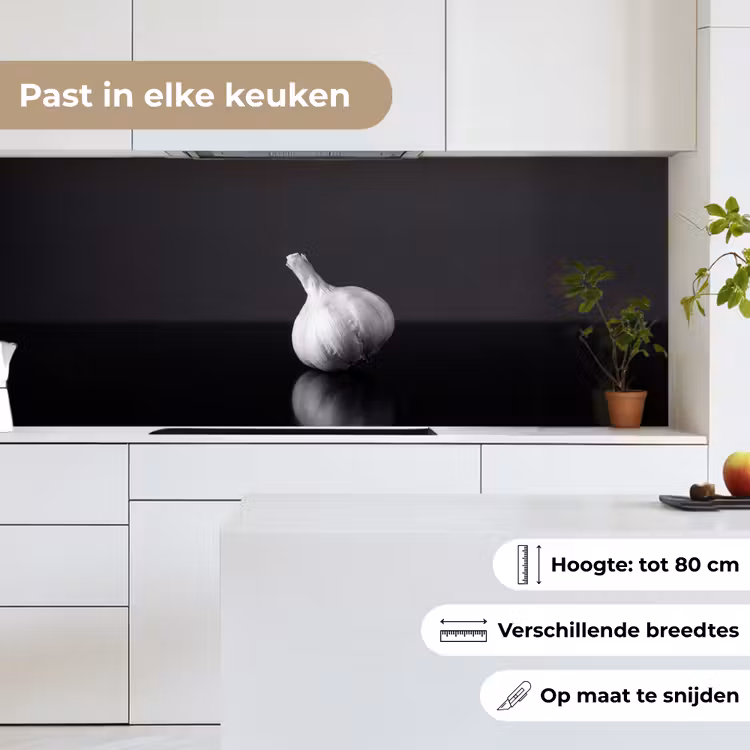 Keuken achterwand - Knoflook - Zwart - Wit — 7