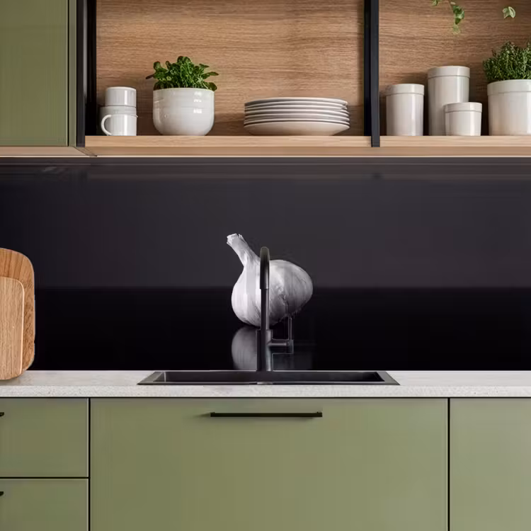 Keuken achterwand - Knoflook - Zwart - Wit — 8