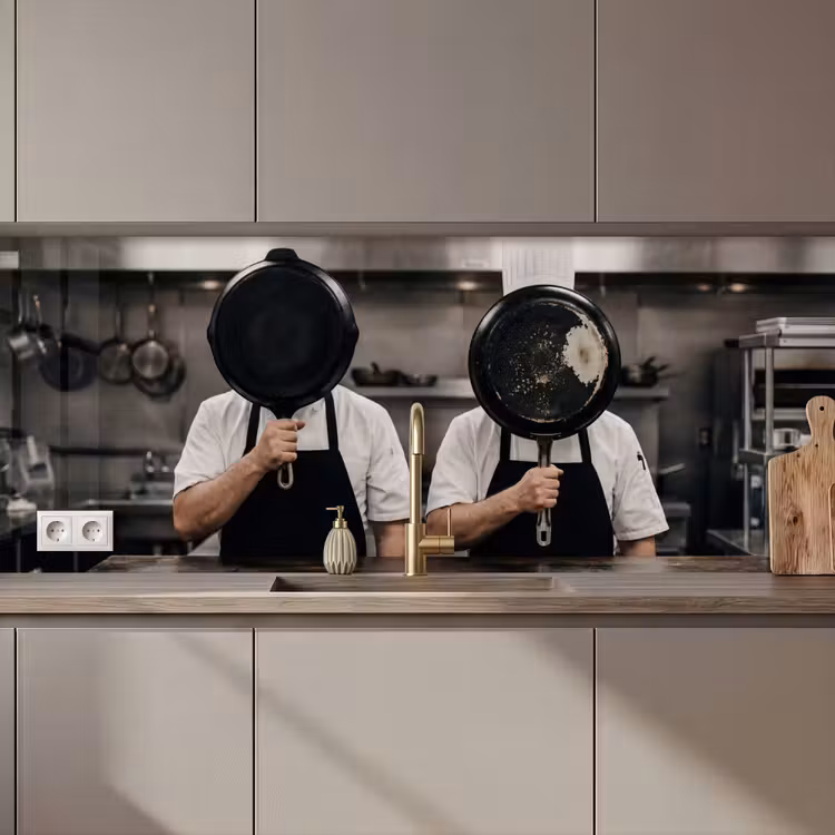 Keuken achterwand - Koks - Koekenpannen - Keuken — 1