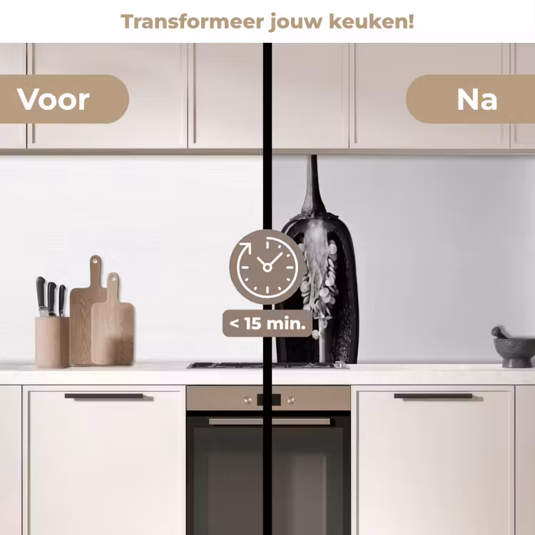 Keuken achterwand - Pepers - Zwart - Wit - Zaadlijsten — 3