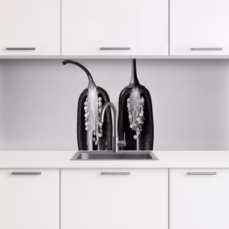 Keuken achterwand - Pepers - Zwart - Wit - Zaadlijsten — 4