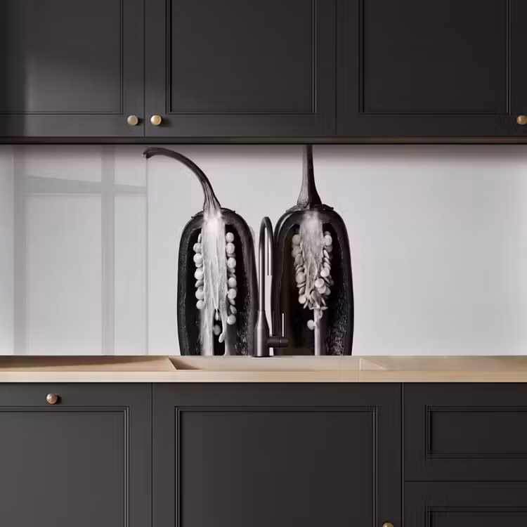 Keuken achterwand - Pepers - Zwart - Wit - Zaadlijsten — 6