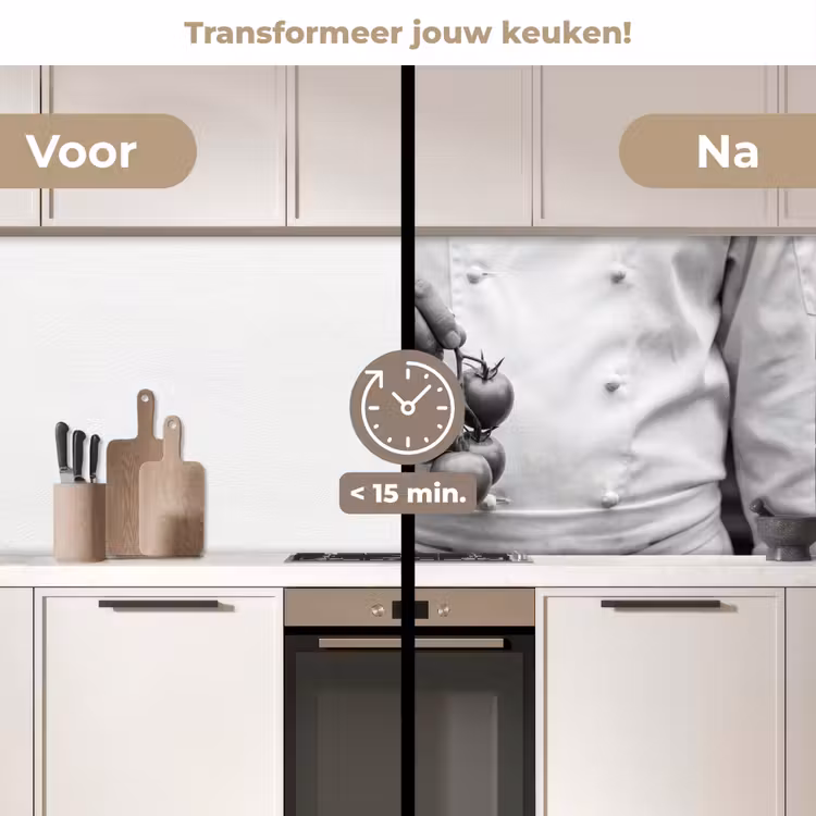 Keuken achterwand - Tomaten - Chef - Zwart - Wit — 3