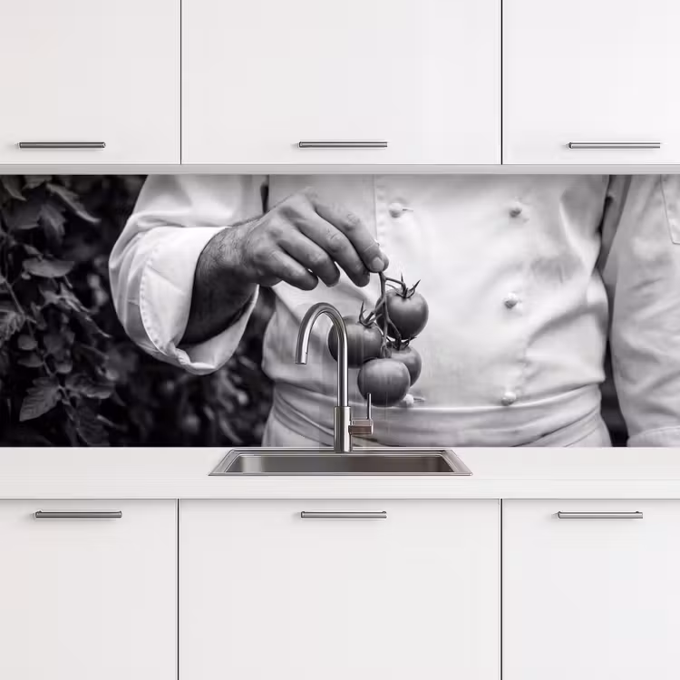 Keuken achterwand - Tomaten - Chef - Zwart - Wit — 4