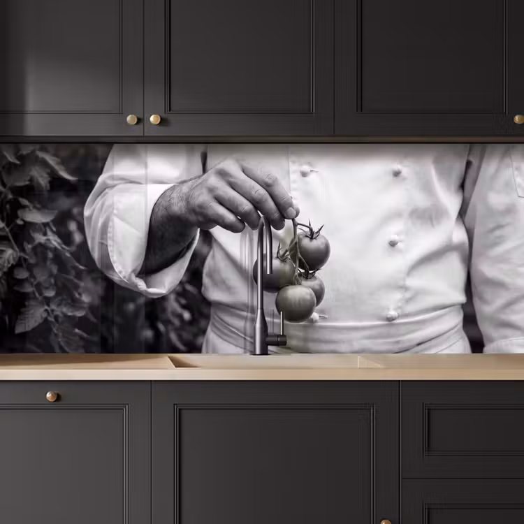 Keuken achterwand - Tomaten - Chef - Zwart - Wit — 6