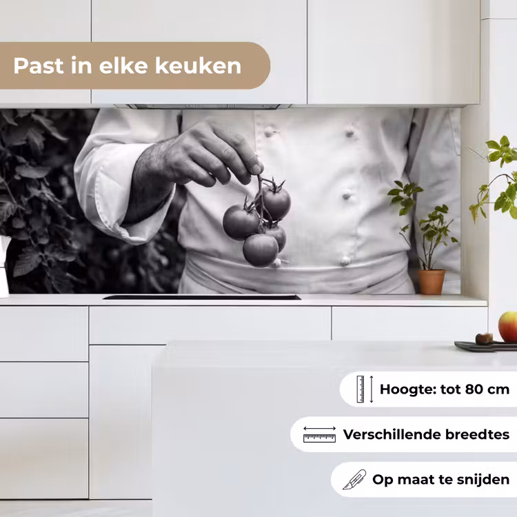 Keuken achterwand - Tomaten - Chef - Zwart - Wit — 7