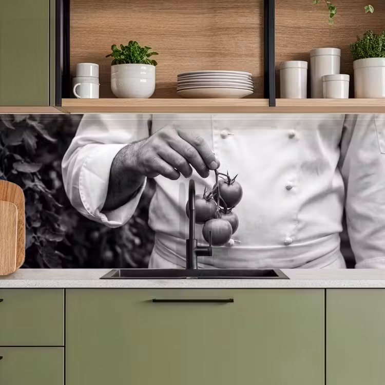 Keuken achterwand - Tomaten - Chef - Zwart - Wit — 8