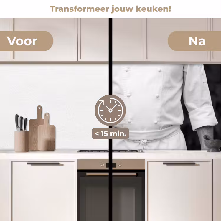 Keuken achterwand - Vissen - Chef - Zwart - Wit — 3