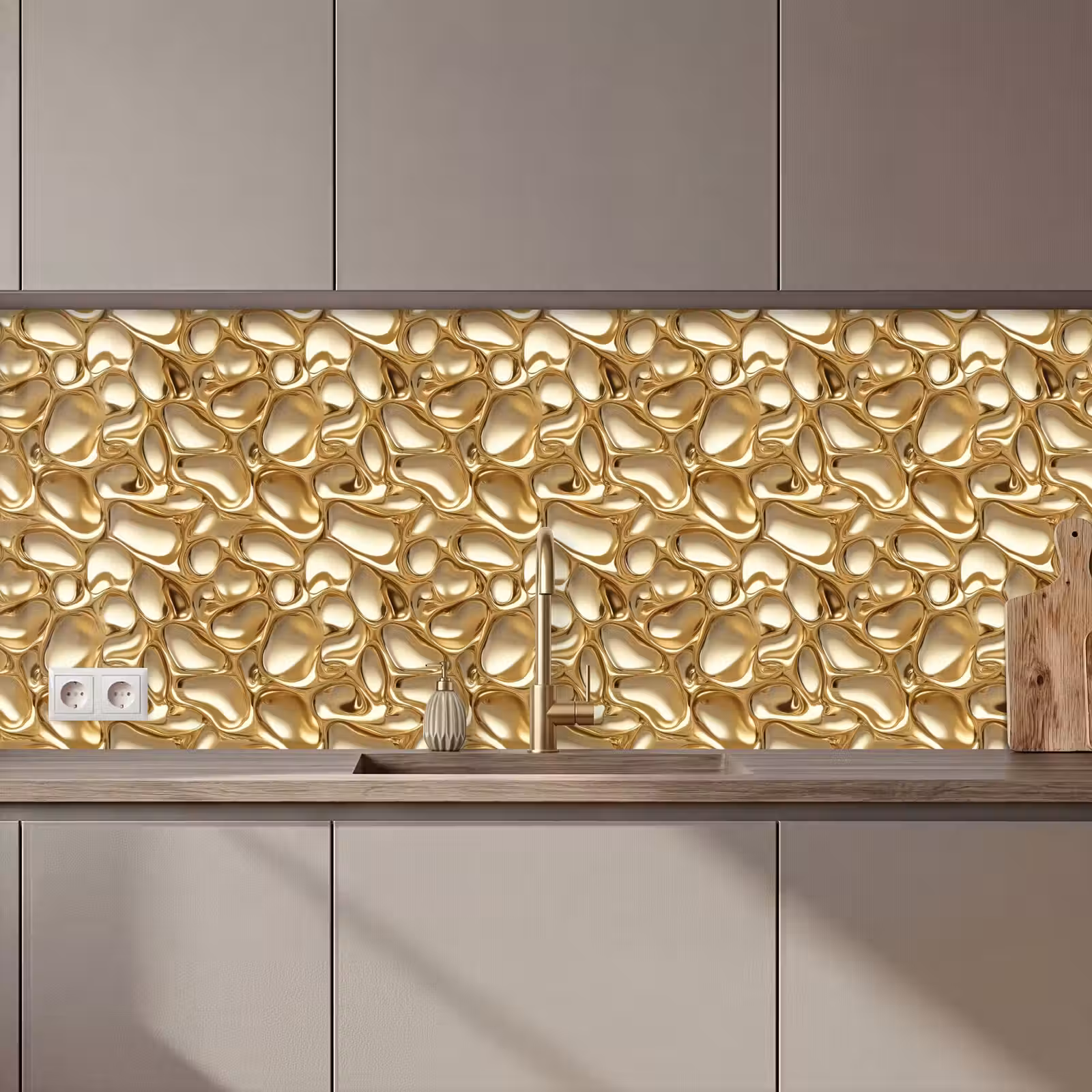 Keuken achterwand - Abstract - Modern - Goud — 1