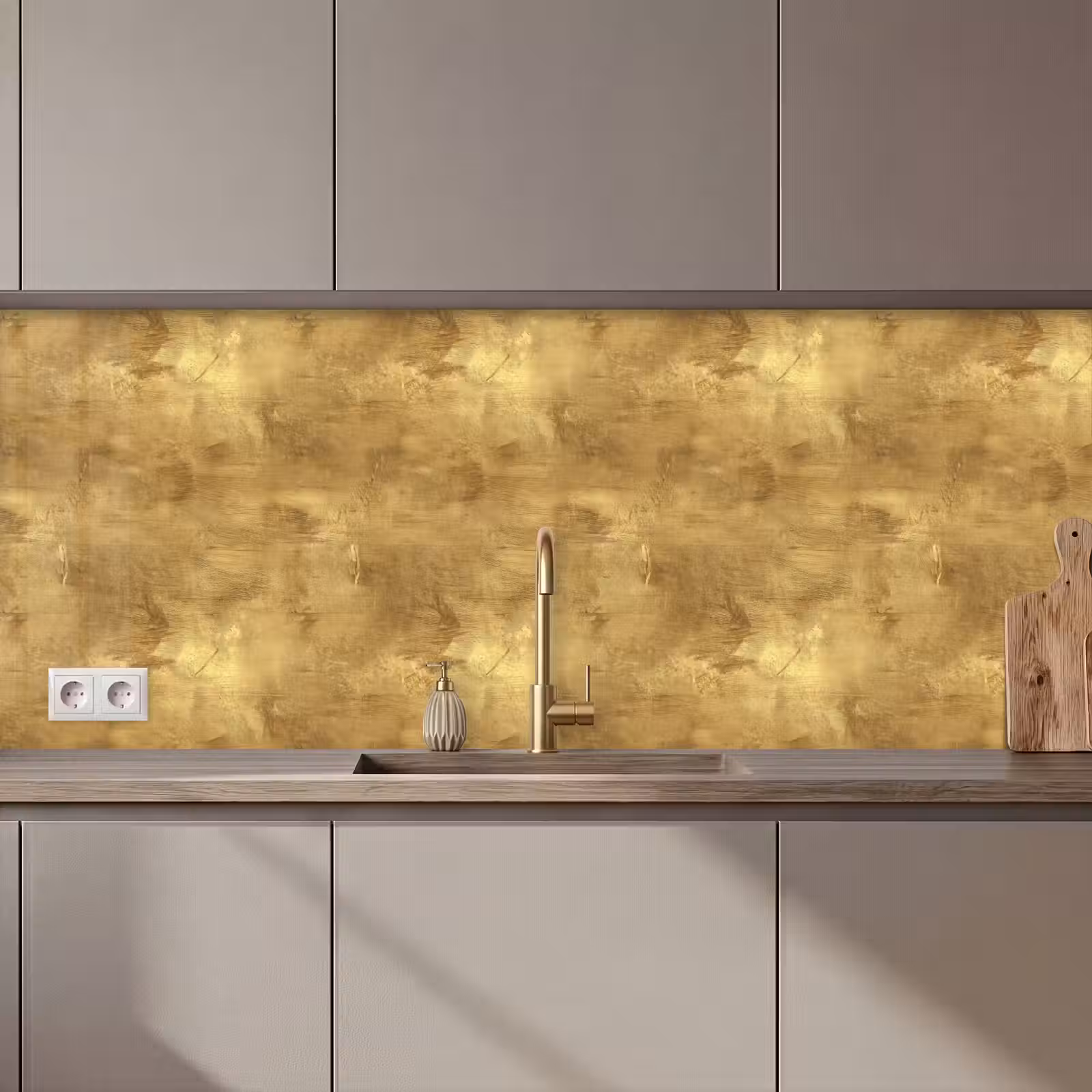 Keuken achterwand - Industrieel - Textuur - Goud — 1