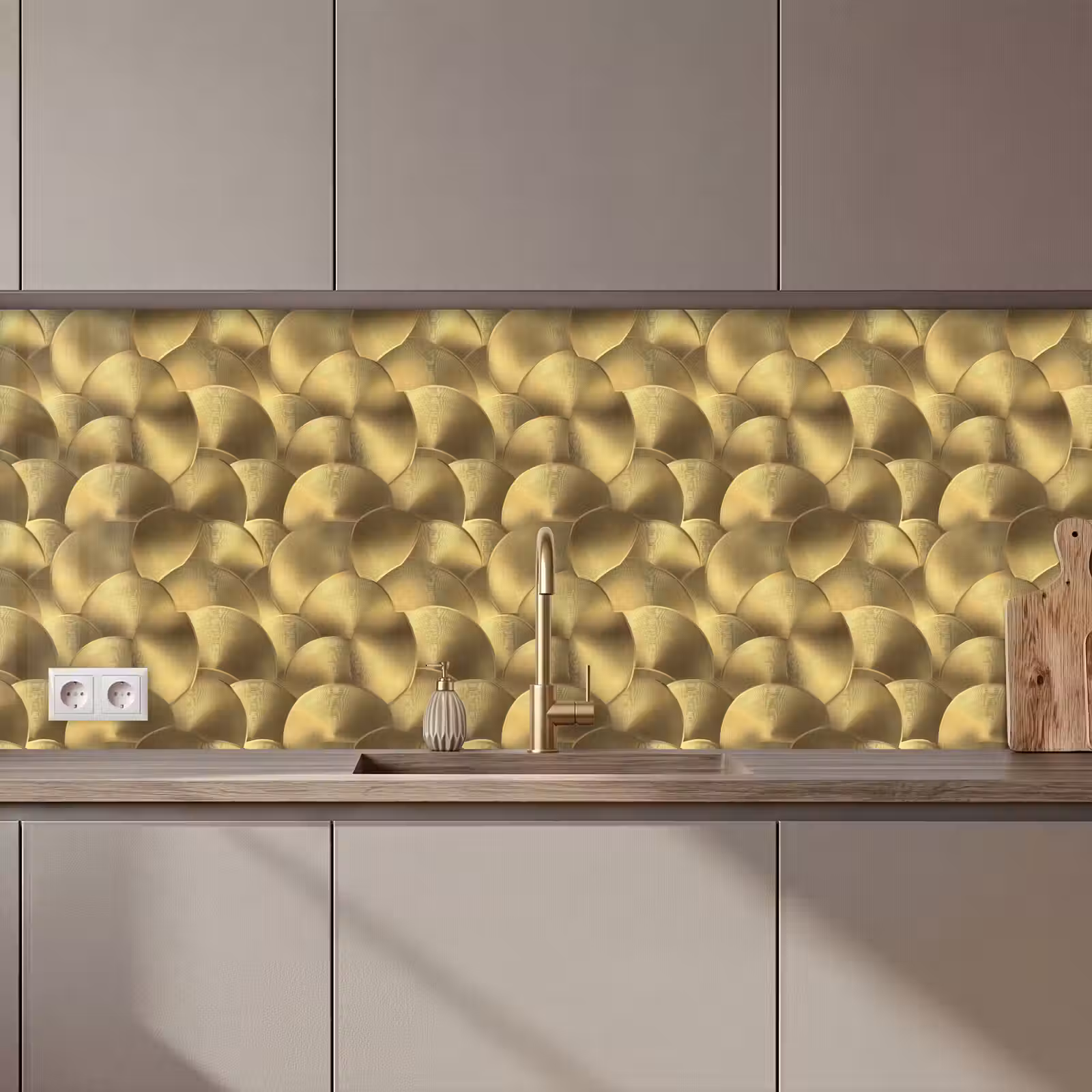 Keuken achterwand - Modern - Cirkel - Goud — 1