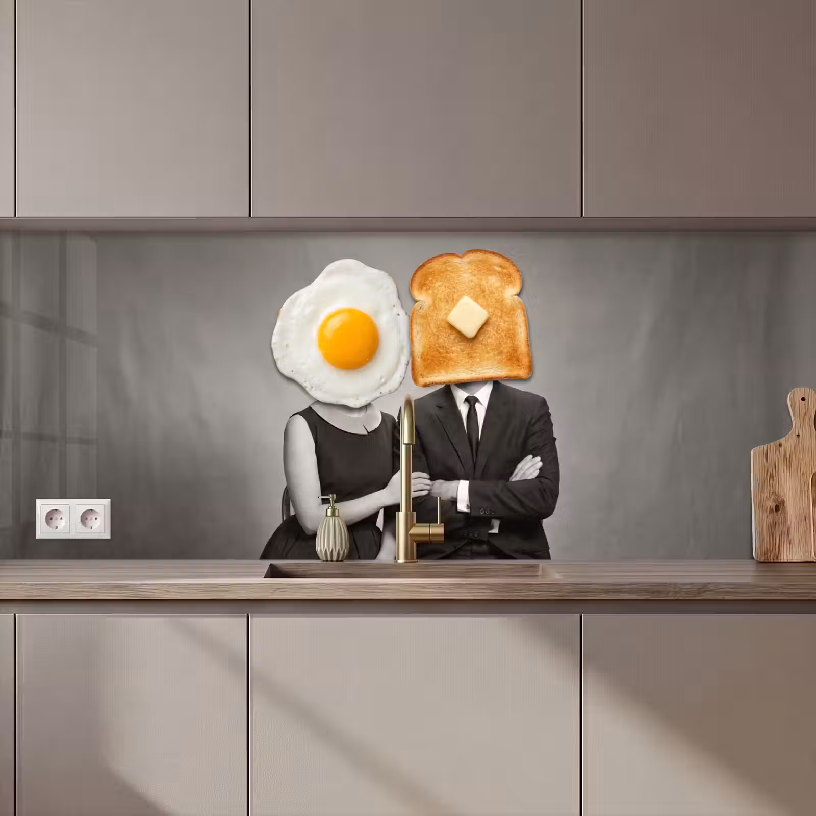 Keuken achterwand - Ontbijt - Koppel - Ei - Brood — 1