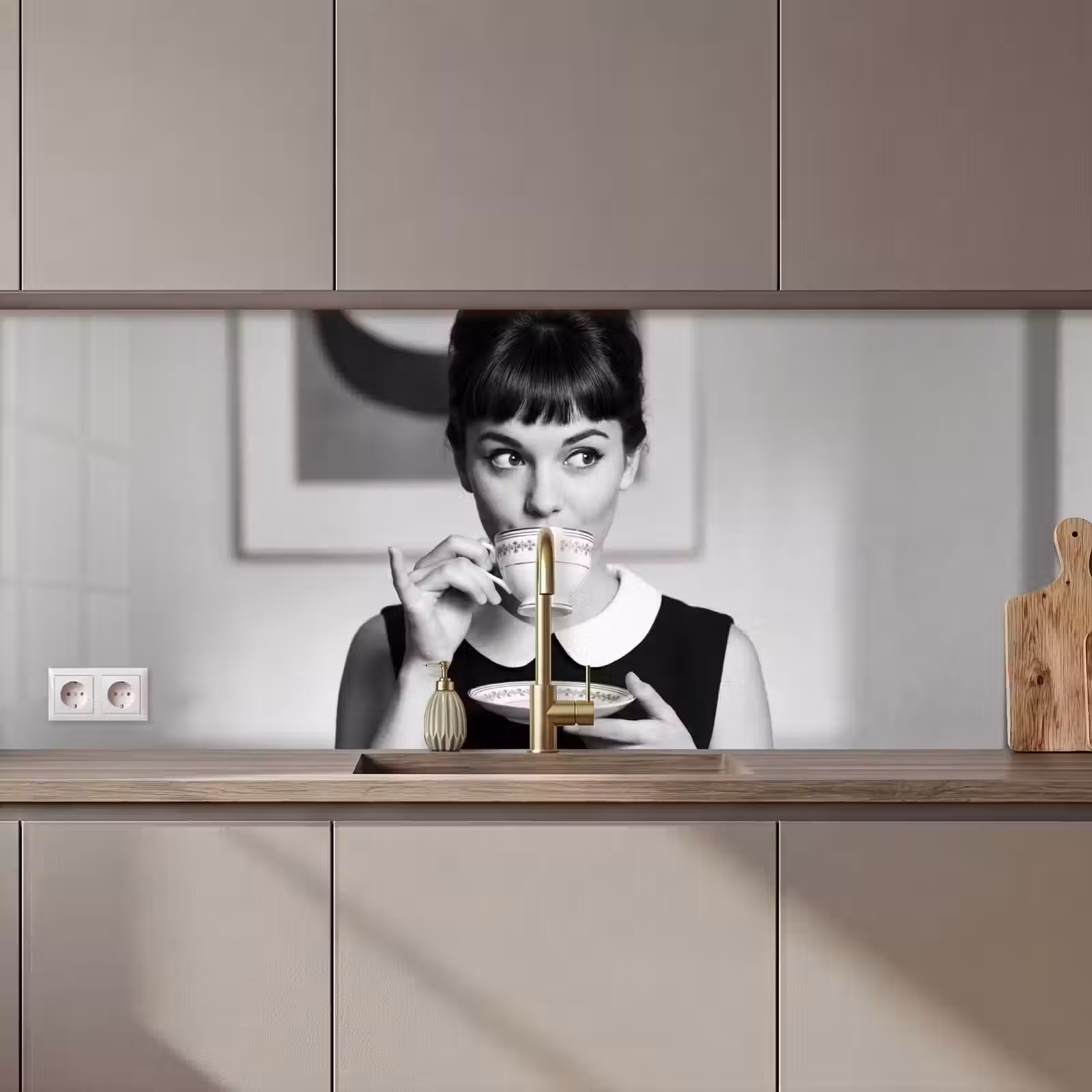 Keuken achterwand - Portret - Thee - Vrouw — 1