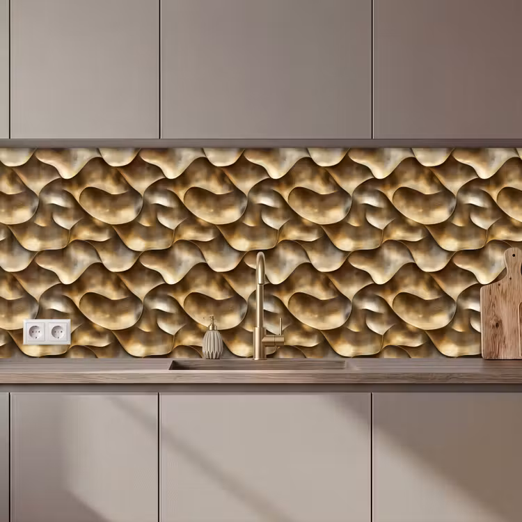 Keuken achterwand - Abstract - Antiek - Goud — 1