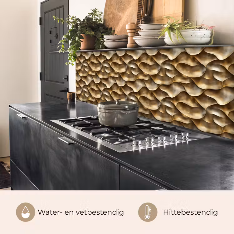 Keuken achterwand - Abstract - Antiek - Goud — 5