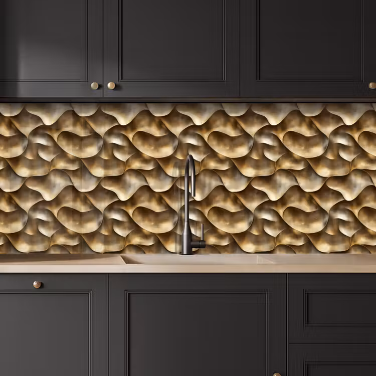 Keuken achterwand - Abstract - Antiek - Goud — 6
