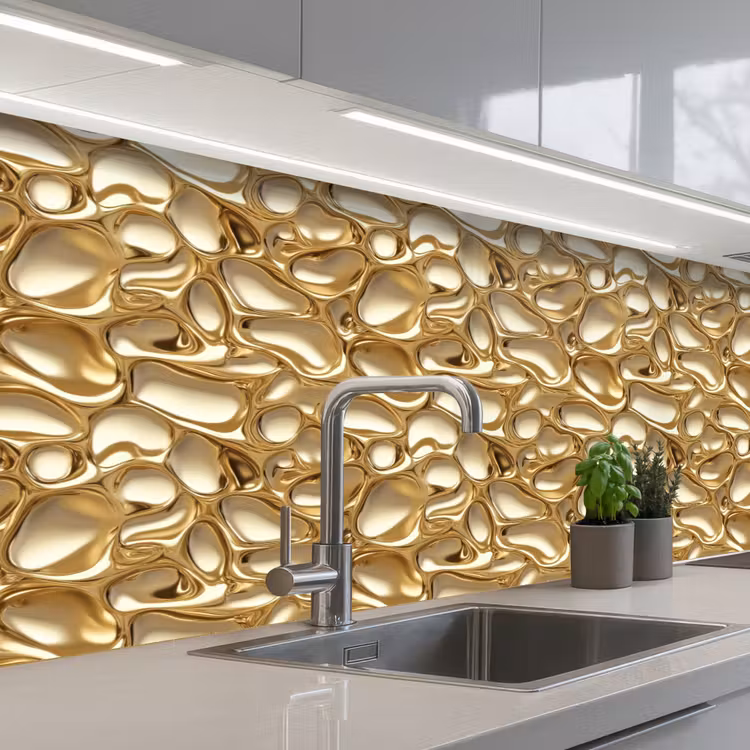 Keuken achterwand - Abstract - Modern - Goud — 2