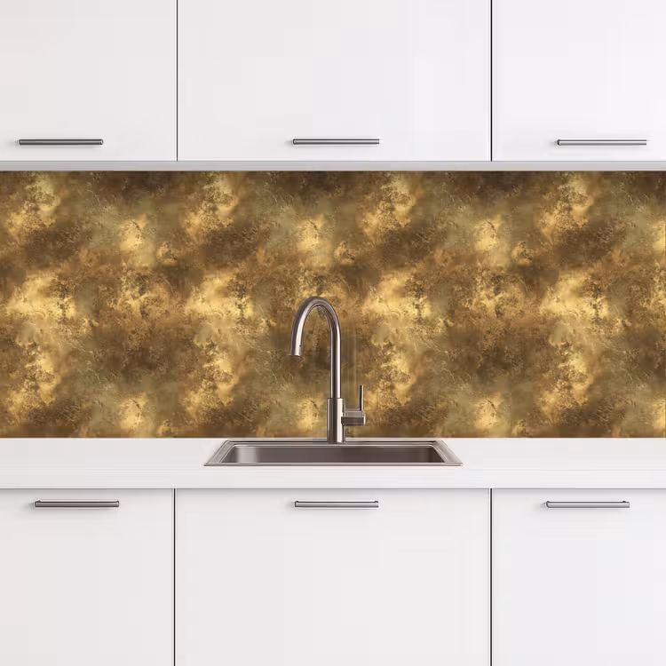 Keuken achterwand - Antiek - Metaallook - Goud — 4