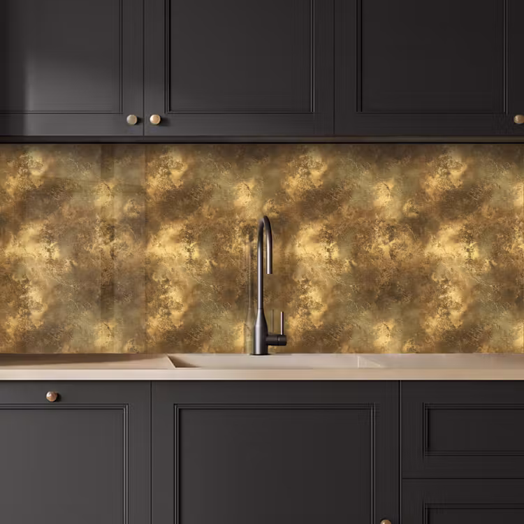 Keuken achterwand - Antiek - Metaallook - Goud — 6