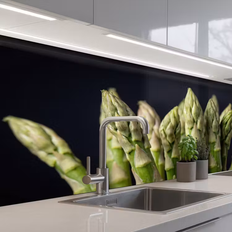Keuken achterwand - Asperges - Groen - Zwart — 2