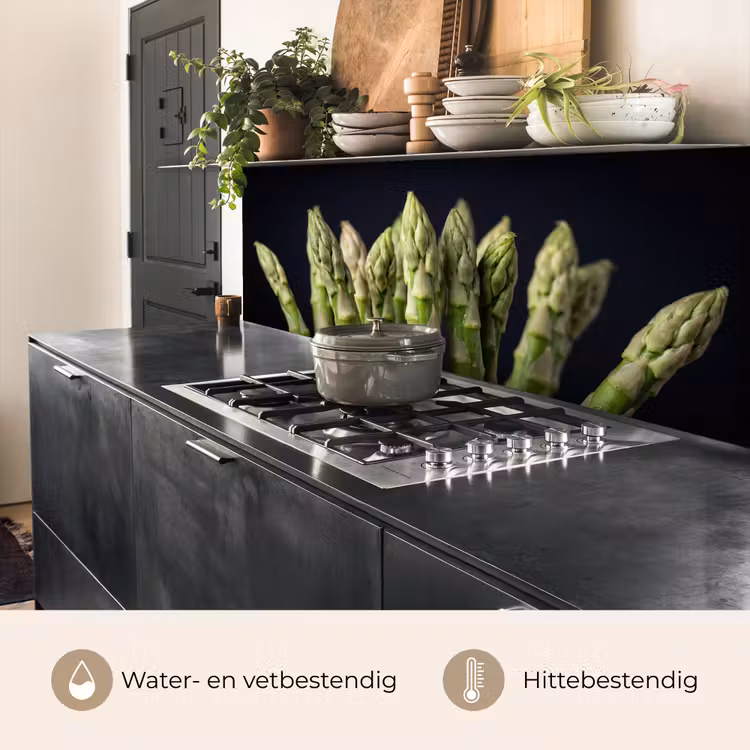 Keuken achterwand - Asperges - Groen - Zwart — 5