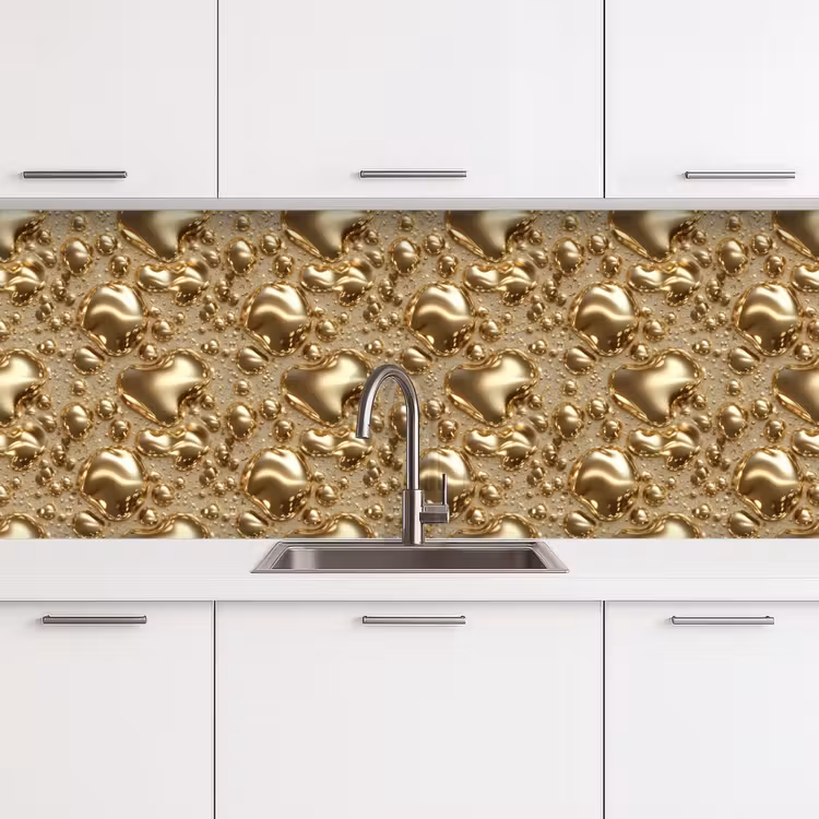Keuken achterwand - Druppels - Organisch - Goud — 4
