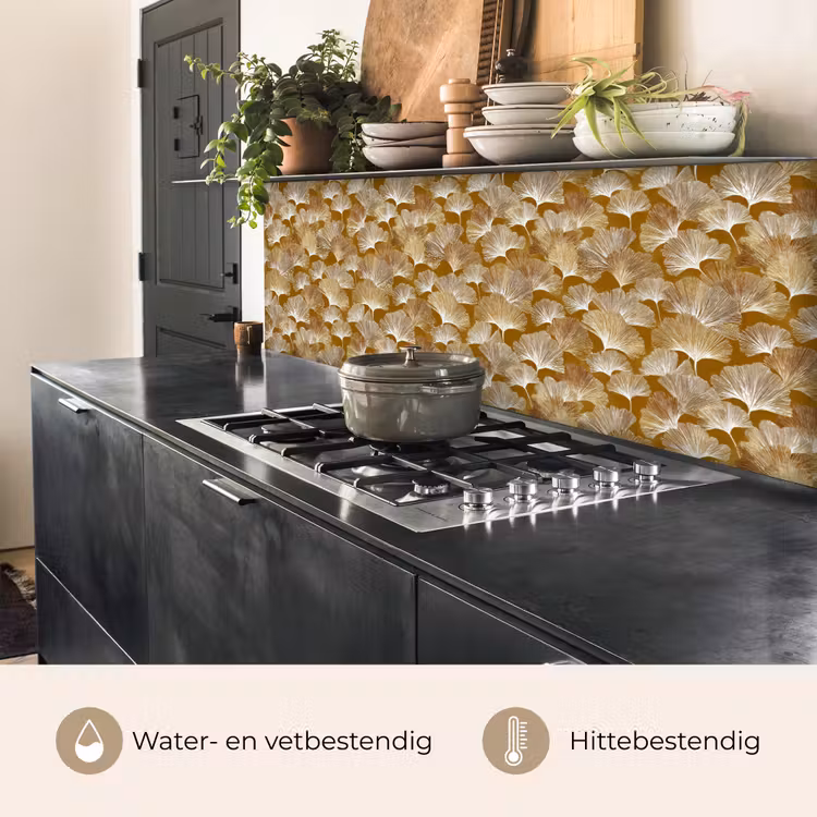 Keuken achterwand - Ginkgo - Bladeren - Goud — 5