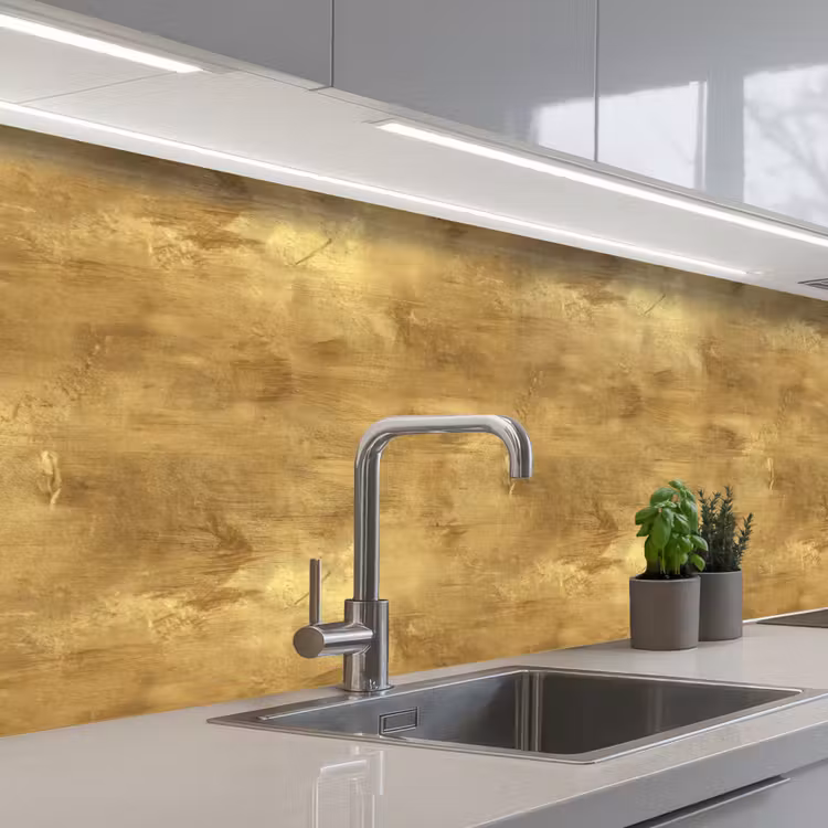 Keuken achterwand - Industrieel - Textuur - Goud — 2