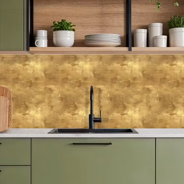 Keuken achterwand - Industrieel - Textuur - Goud — 8