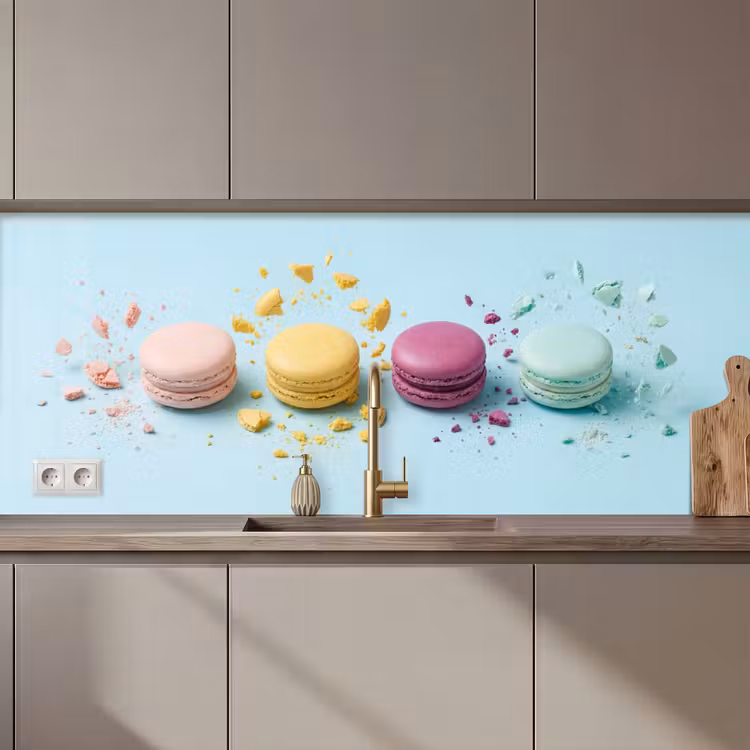 Keuken achterwand - Macarons - Kleurrijk - Pastel — 1