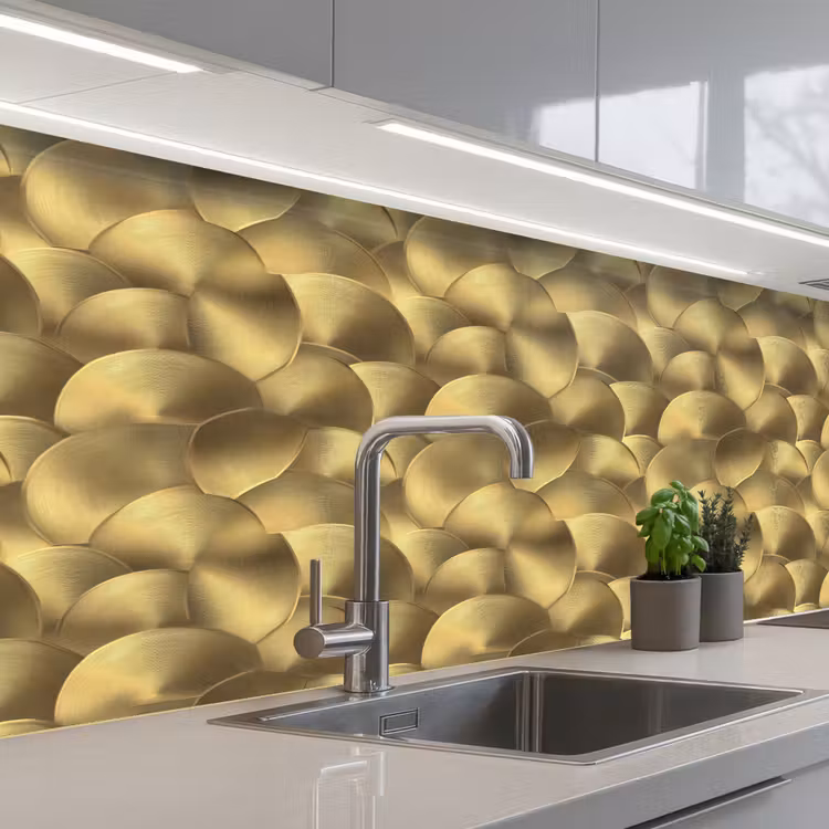 Keuken achterwand - Modern - Cirkel - Goud — 2