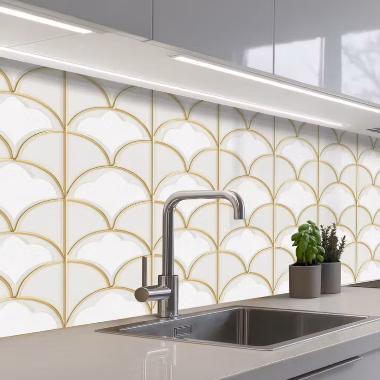 Keuken achterwand - Mozaïek - Bogen - Goud — 2