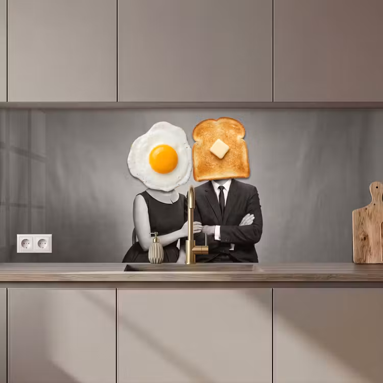 Keuken achterwand - Ontbijt - Koppel - Ei - Brood — 1