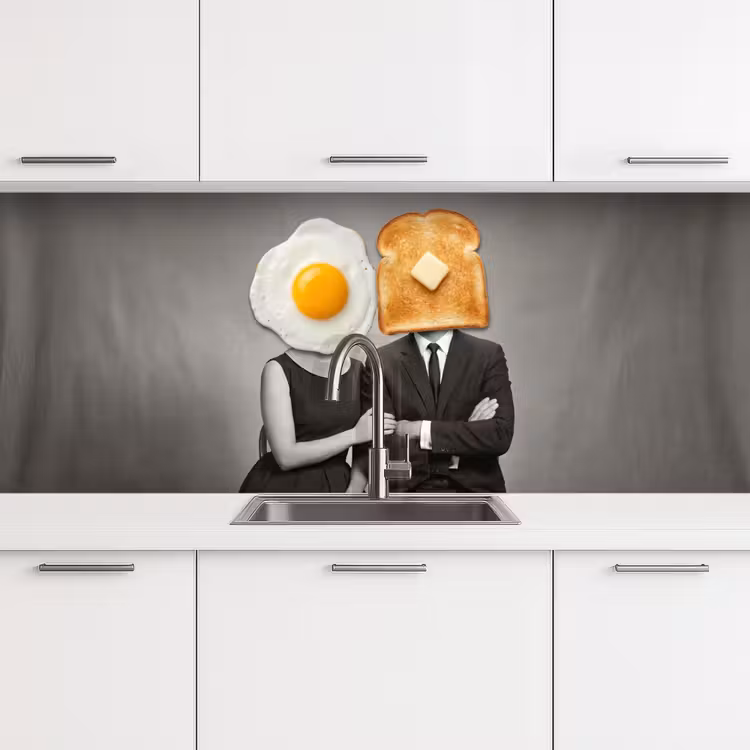 Keuken achterwand - Ontbijt - Koppel - Ei - Brood — 4