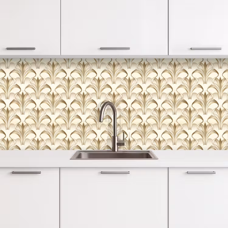 Keuken achterwand - Ornament - Barok - Goud — 4