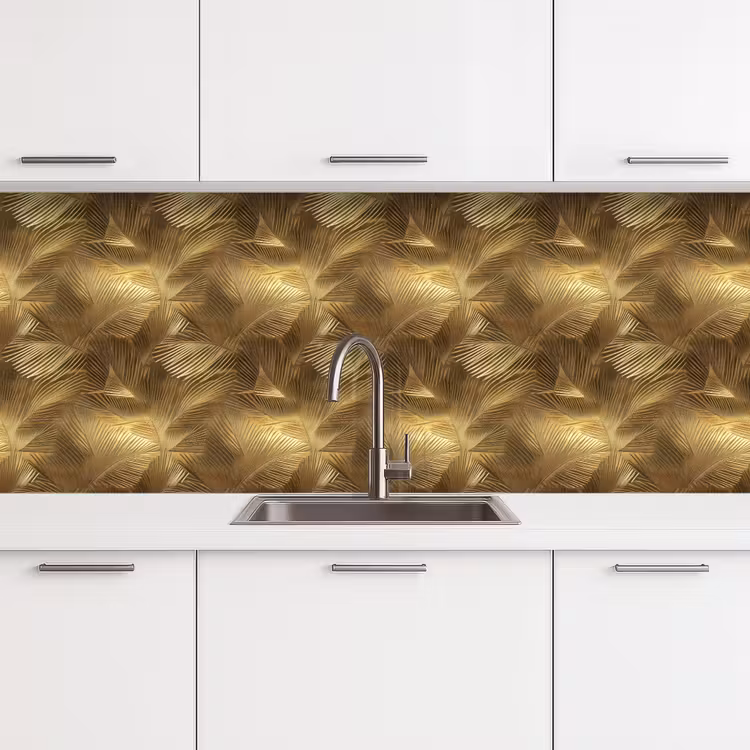 Keuken achterwand - Palm - Waaier - Goud — 4