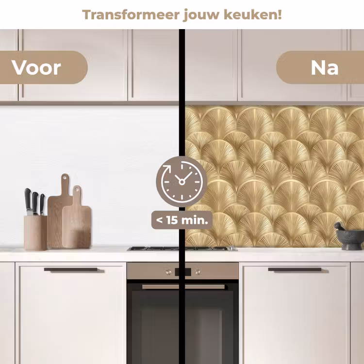 Keuken achterwand - Patroon - Waaier - Goud — 3