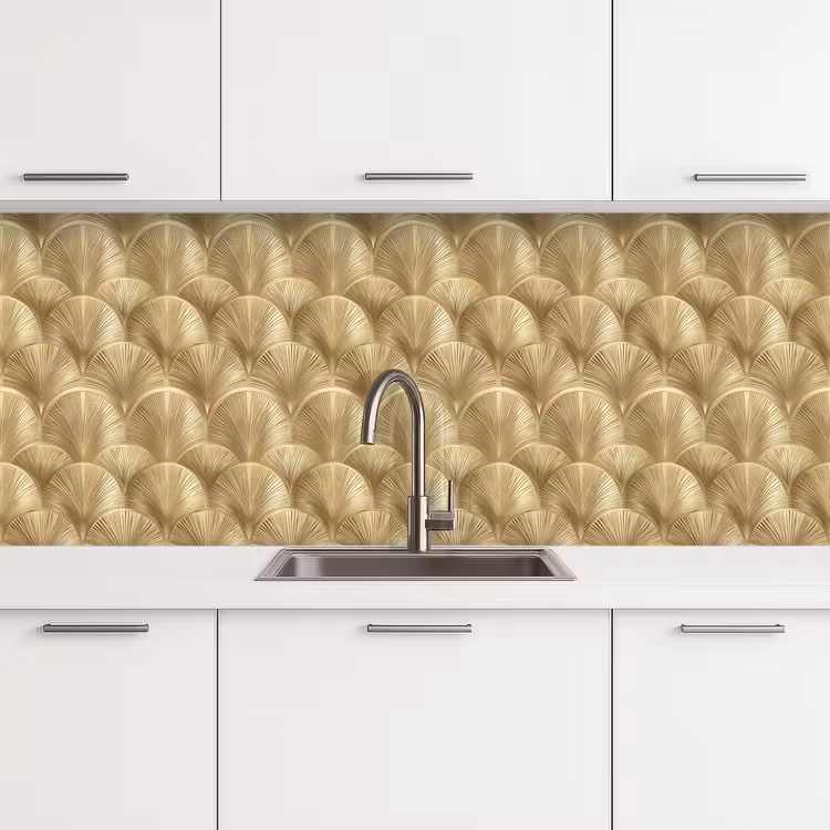 Keuken achterwand - Patroon - Waaier - Goud — 4