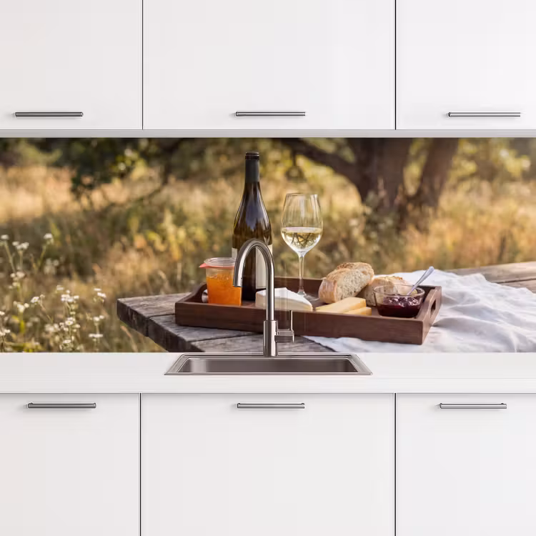 Keuken achterwand - Picknick - Wijn - Kaasplankje — 4