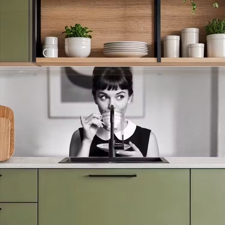 Keuken achterwand - Portret - Thee - Vrouw — 8