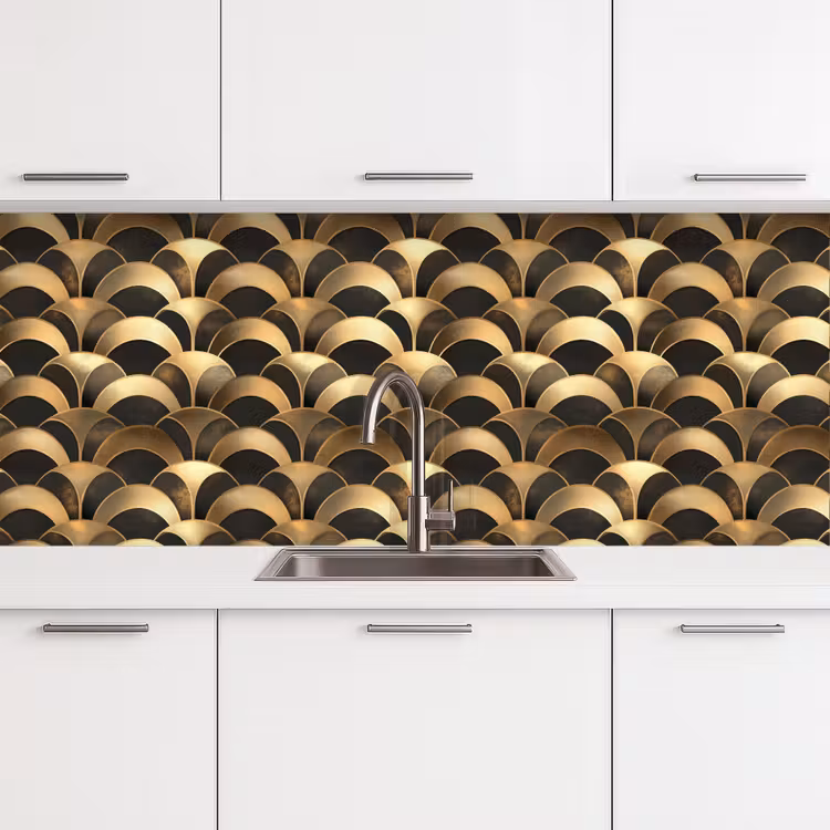 Keuken achterwand - Schubben - Structuur - Goud — 4
